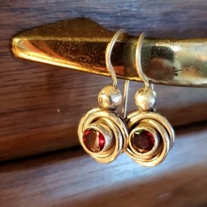 Sterling Silver and Garnet Earrings